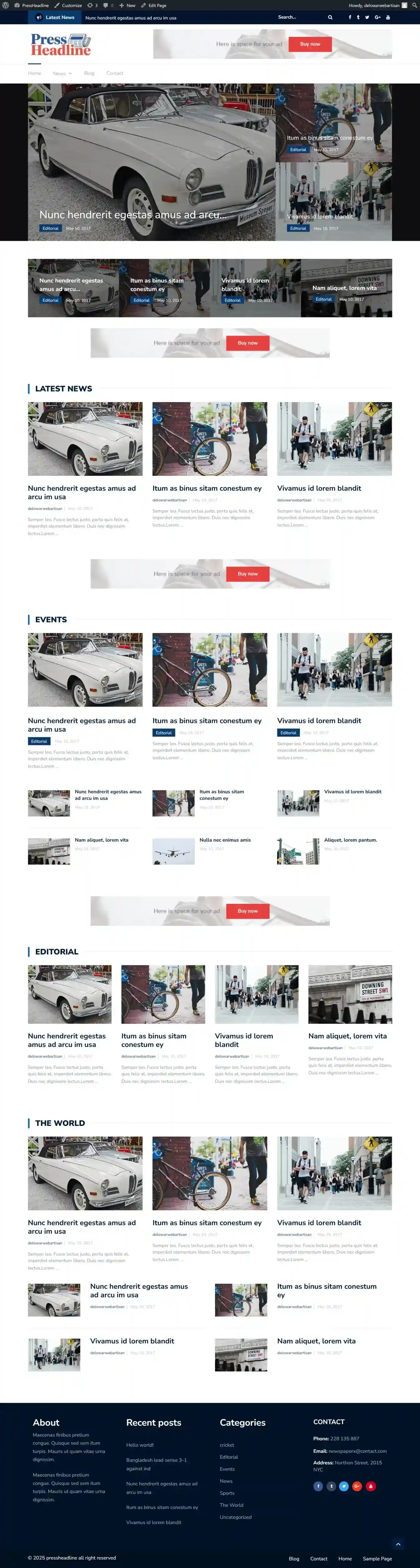News papper design with wordpress elementor - wordpress
